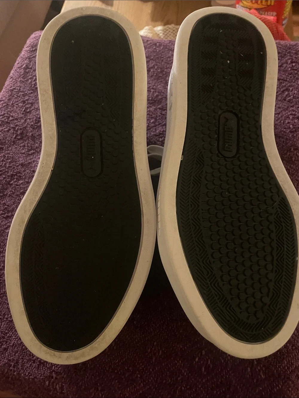 Puma White Low-Top Sneakers with Black Formstripe